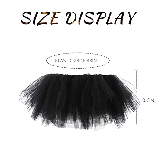 Nicute Tutu Skirt Dance Tulle Skirts Elastic Tutu Costume Halloween Ballet Skirt For Women And Girls (Black) #TOP1