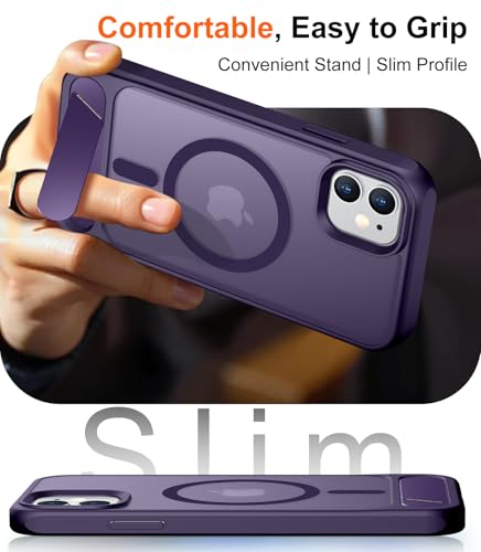 Image of Magnetic Compatible with iPhone 11 Phone Case, [Built-in Invisible Kickstand][Compatible with MagSafe] [Military Grade Shockproof] Slim Translucent Matte Phone Case for iPhone 11 6.1 inch