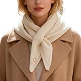 Halstuch, perforiert, Wolle, Dreieckstuch, 60 x 60 cm, kleiner Damenschal, koreanischer Stil, Herbst, Winter, Halswärmer, leicht, weich, modisches Accessoire für Freizeit, Büro, Reisen, Outfit