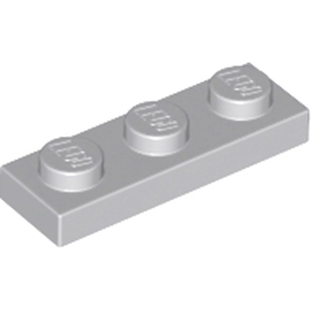 LEGO Plate 1 x 3 Part 3623 (Light Bluish Gray, 50, Bricks)