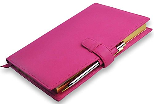 Image of Royce Leather Unisex Leather Executive Journal, 8.5 inch x 6 inch x 0.5 inch - Bright Pink