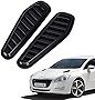 Yonput 2 Pack Car Weatherproof Airflow Air Intake Cover, ABS Shark Spoiler Side Air Vent Trim Cover, 12.2In Car Hood Ventilation Cover, Auto General Accessories (Black)