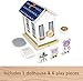 Fisher-Price Wood Pretend Play Toy Dollhouse, 6-Piece Wooden House Playset for Travel Preschool Kids Ages 3+ Years