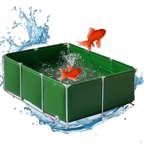 Estanque de lona para peces con válvula de drenaje rápido y montaje fácil 2