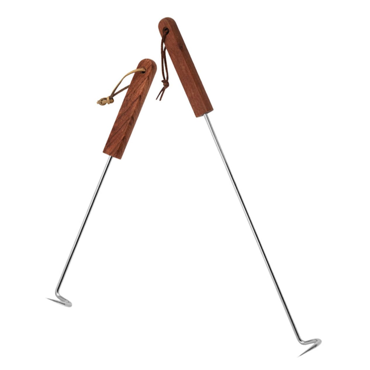 CIMAXIC 2pcs Stainless Steel Meat Hooks BBQ Flipper Tongs for Sausage Turner for Grill