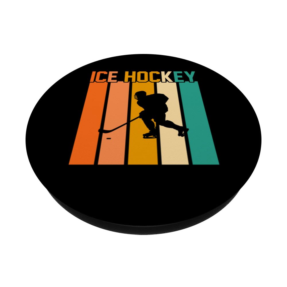 ice hockey ice hockey player PopSockets Swappable PopGrip, Black - Image 2