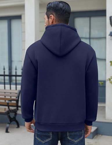 Image of COOFANDY Men Cotton Fleece Hooded Sweatshirt Casual Long Sleeve Hoodies Pullover Fashion Drawstring Hoodie with Kanga Pocket