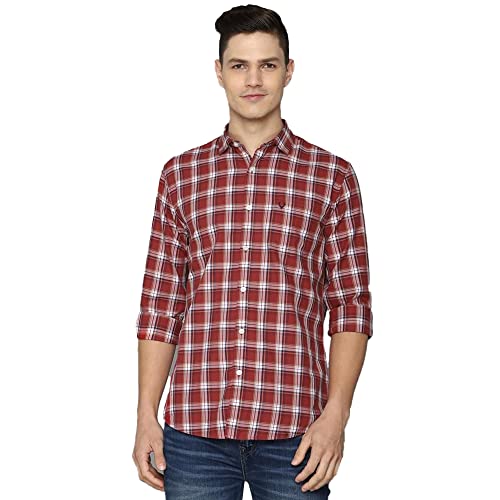 Image of Allen Solly Mens Checks Cotton Regular Fit Casual Shirt