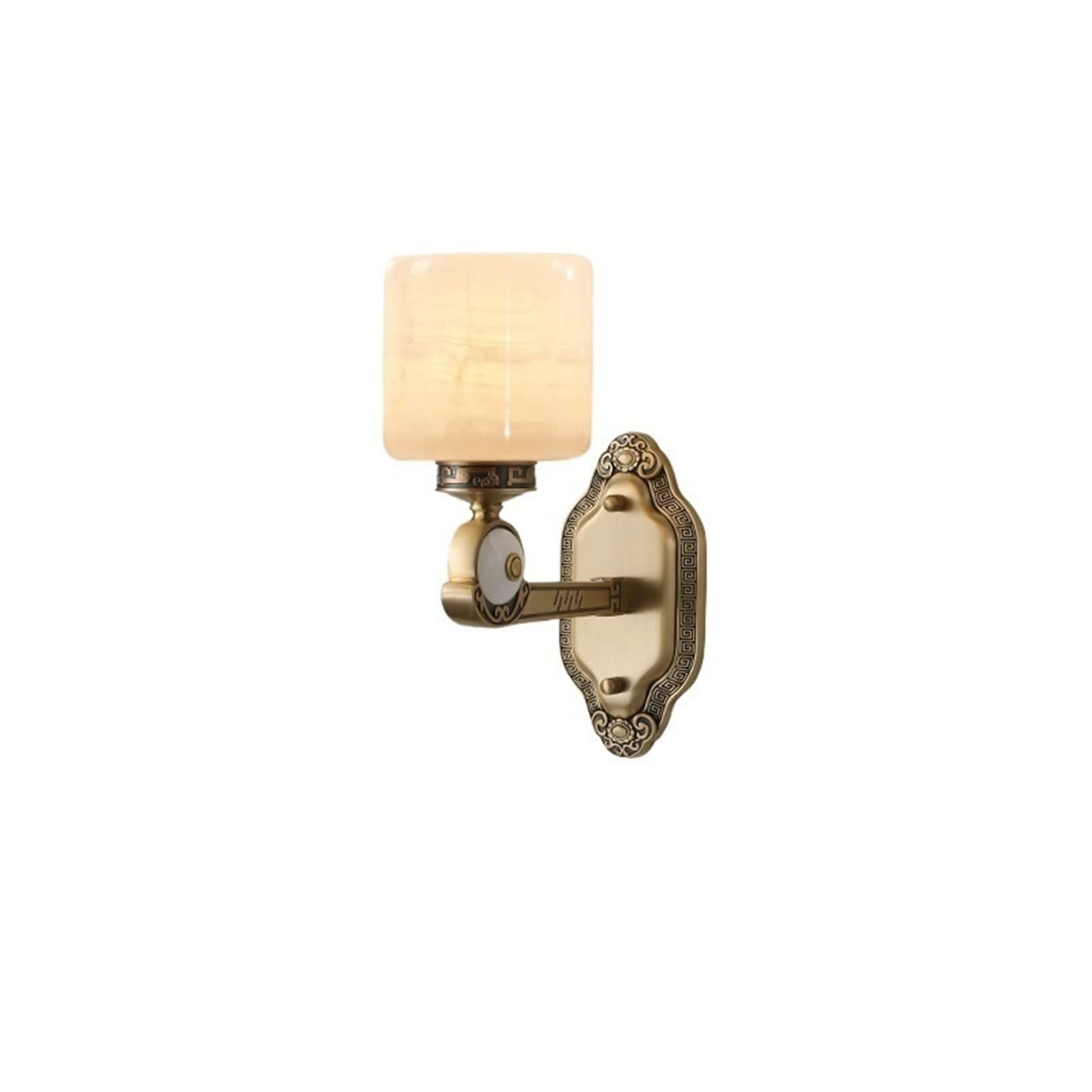 Yinj9562fg Living Room Stair Modern Chinese Jade Bedside Wall Lamp Copper Marble Living Room Decorative Decor