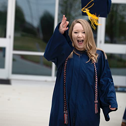 Image of Endea Graduation Double Honor Cord Three-Color (Navy Blue /Red /White)