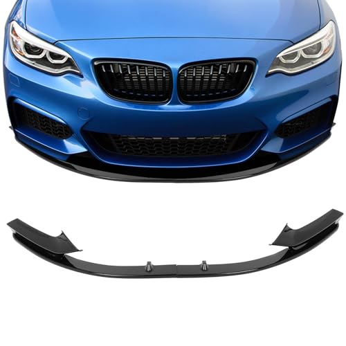SCITOO Plastic Front Lip Spoiler fits for 2014-2021 for BMW for F22 2 Series M Sport Bumper Glossy Black Front Bumper Lip