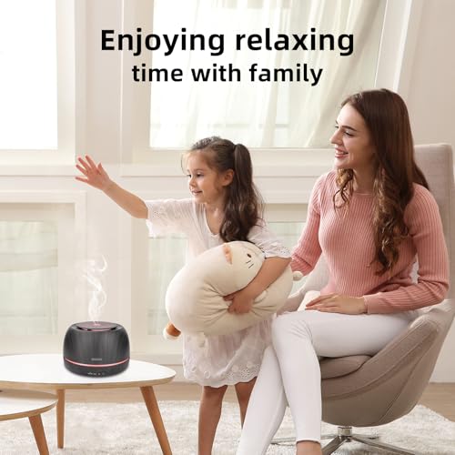 SEEDSEEL 300ML Essential Oil Diffuser,Ultrasonic Aromatherapy Diffuser, 7-Color Gradient Lights, Remote Control, 8 Hours Run Time, Suitable for Home,Office - Image 5