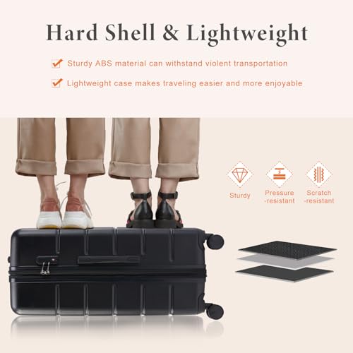 Sweetcrispy Luggage, Hard Shell ABS Suitcase with Double Spinner Wheels - Image 5