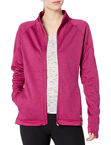 Champion Women's Performance Fleece Full-Zip Jacket, Berry Delight Space Dye/Berry Delight, Medium