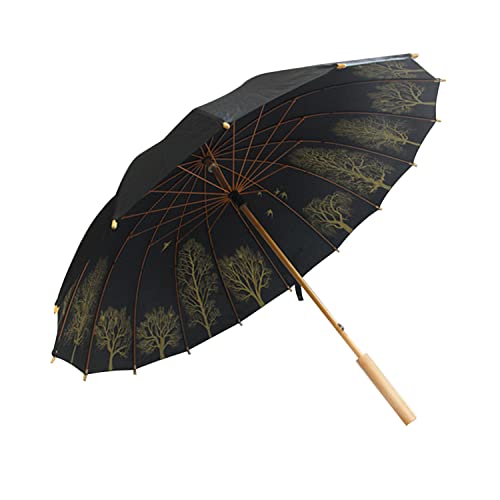 Dlin 和傘 踊り傘 コスプレ 傘 古典傘 コスプレ用 コスチューム小道具 番傘 伝統工芸 舞傘 撮影道具 (ブラック)