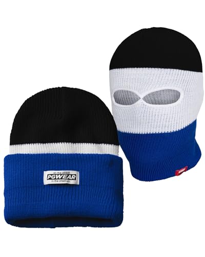 PGWEAR Mütze und Sturmhaube Troublemaker 2 in 1 Unisex schwarz weiß blau