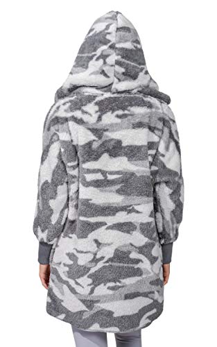 90 Degree By Reflex Ultra Soft Fuzzy Sherpa Hooded Cardigan with Pockets4