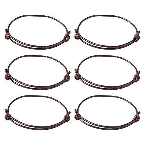 Cheriswelry 50pcs Coconut Brown Adjustable Bracelet Making Korean Waxed Polyester Cord Bracelet Friendship Bracelet String Inner Diameter 40~70mm for Women Men Jewelry Making Supplies