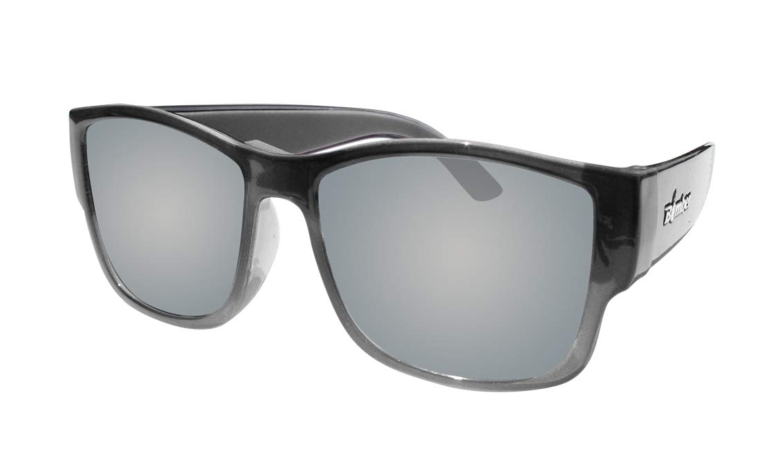 BOMBER Gomer-Bombs 2-Tone Smoke Frame Silver Mirror Lens 4 Base 54mm Polarized Sunglasses