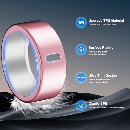 Snyeest Cover Compatible for Oura Ring Gen 4/Gen 3 Horizon/Gen 3 Heritage,(NOT Compatible with Oura Ring 4-Ceramic), Charging Directly,TPU Finger Protector for Workout Women Men-Red+Pink-Size 8 by Snyeest - Image 4