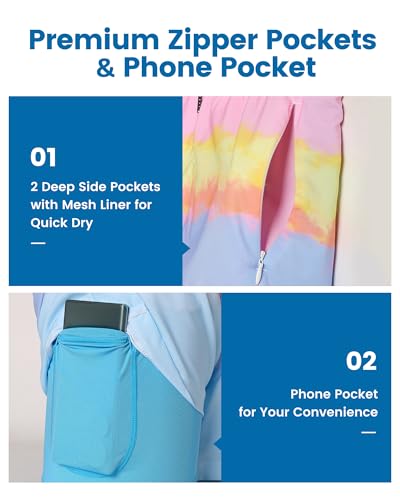 Image of maamgic Mens Swim Trunks with Compression Liner 5 Inch, Quick Dry Bathing Suit with Zipper Pockets, No-Chafing Swim Shorts