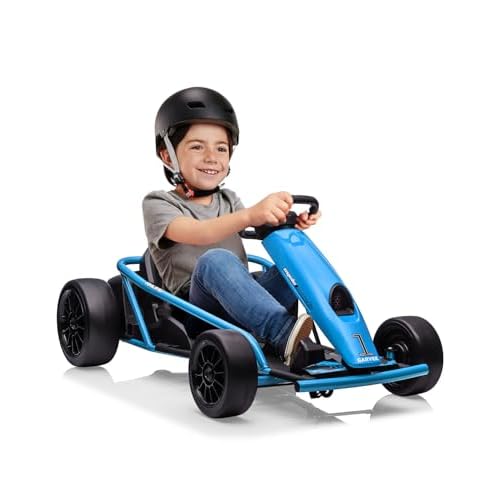 Garvee 24V Go Kart Car for Kids, 9Ah Battery 2x300W Motors 8.1MPH Fast Speed, Drifting Circling Riding Racing Car for 8+ Years, Full Metal Frame, Nylo
