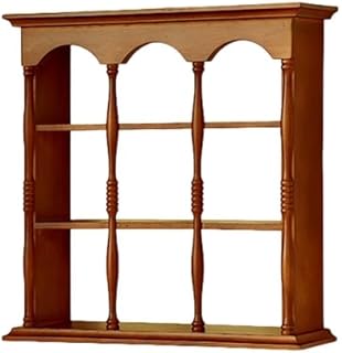 3-Tier Vintage Display Cabinet Wall-Mounted Freestanding Wooden Curio Case Cup/Fragrance Organizer for Bedroom Living Room Decorative