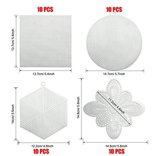 Image of Allazone 100 PCS Mesh Plastic Canvas Sheets 8 Style Plastic Canvas for DIY Crafts Embroidery Cross Stitch, Acrylic Yarn Crafting, Knit and Crochet Projects