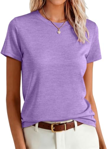 Image of UNCLECAT Womens Short Sleeve Tops Summer Basic T Shirts Casual Crewneck Tee