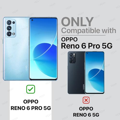 Image of WOW IMAGINE Shock Proof Back Case Mobile Cover for Oppo Reno 6 Pro 5G (Tough Armor | Hybrid PC + TPU | Full Protection with Ring Holder & in-Built Kickstand | Black)