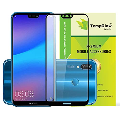 Image of TempGlow Screen Protector for Huawei Honor Nova 3E (Black) Tempered Glass Edge-to-Edge 6D Screen Guard With Installation Kit