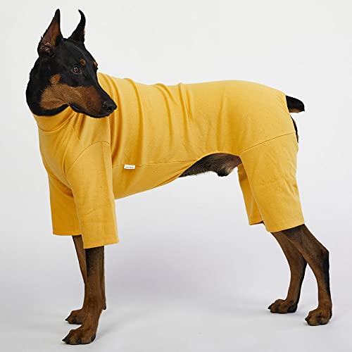 Pyjama basique pour petit chien combinaison moutarde extensible en taille 4XL - 4