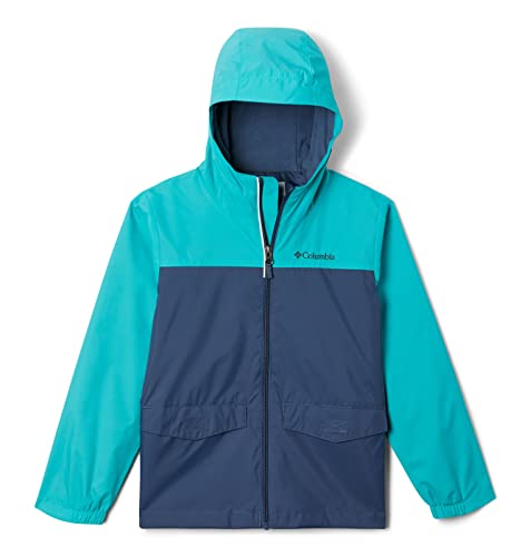 Columbia Jaqueta Rain-Zilla para meninos, Bright Aqua/Dark Mountain, XX-Pequeno