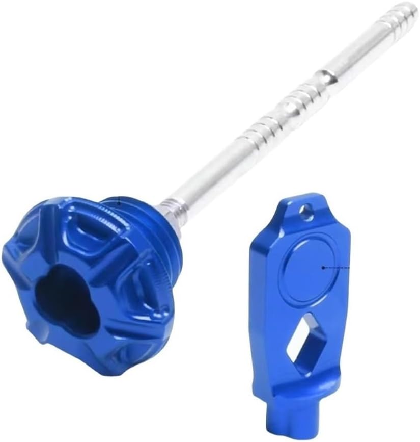 Motorcycle Accessories Modified Engine Oil Dipstick Oil Level Gauge Ahd Keys for Muji 250/300/500R/525R/AC/DS Oil Level Indicator(Blue)