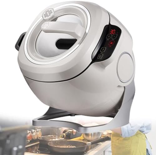 Automatic Cooking Machine, 6L Smart Wok with One-Click Start, 360° Stir-Fry & Stew Robot