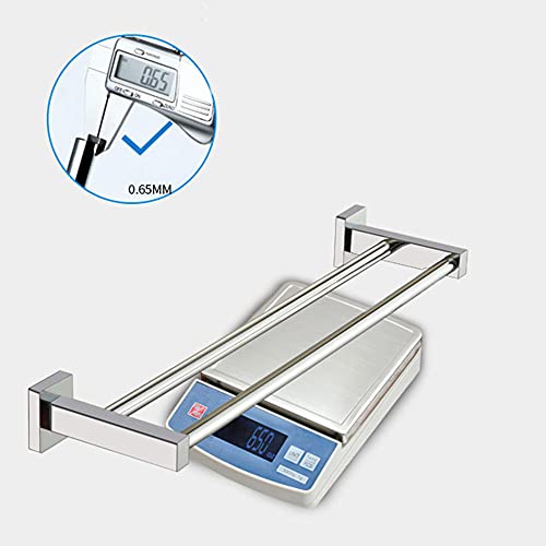 Étagère de serviette double poteau auto-adhésive cuivre salle de bain