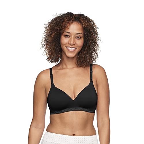 Warner's Women's Cloud 9 Super Soft Wireless Lightly Lined Comfort Bra 1269, Rich Black, 36C