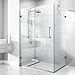 VIGO Monteray 34 in. L x 46 in. W x 73 in. H Frameless Hinged Rectangle Shower Enclosure in Brushed Nickel with Clear Glass-VG6011BNCL36