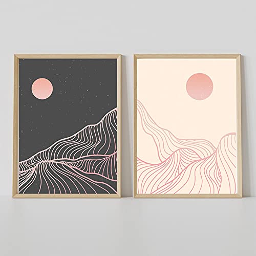 Mur vide ? Toile paysage montagne abstrait rouge 50x70cm pour habiller votre salon facilement