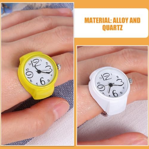 WOONEKY 2pcs Stylish Vintage Ring Watch for Men and Women with Quartz Glass and Stainless Steel, Featuring Precise Timekeeping, for Formal Events and Casual Outings — view 2