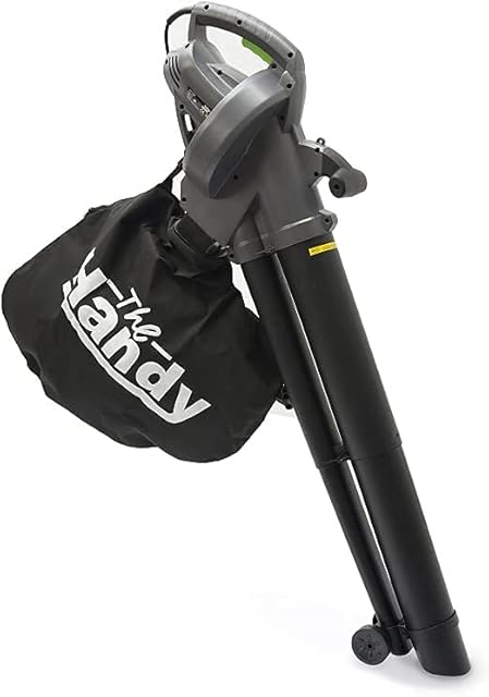 Handy THEV3000 Electric 3 in 1 Leaf Blower - 167 MPH 3000W Garden Vacuum & Mulcher - 45 Litre Collection Bag, Automatic Mulching Compacts Leaves in Bag