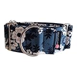 Woofpetshop® - Collar Martingale/Correa/Cinturon Seguridad para Perro Galgo Greyhound - Hecho a Mano en España Modelo (Enjoy)