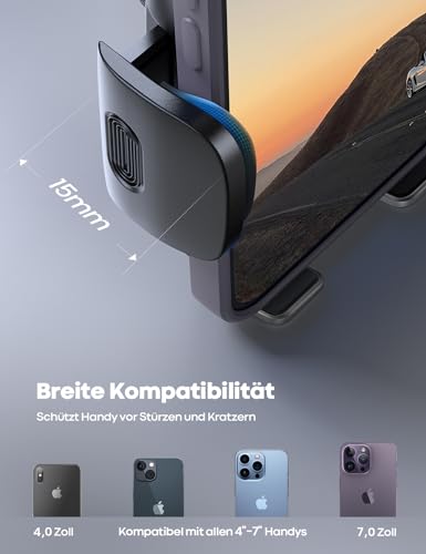 Lamicall Handyhalterung Auto, Handy Autohalterung - [2026 Federclip] Universal Lüftung Handyhalter Auto, 360 Grad Vent KFZ Halterung für iPhone 17/16/15/14/13/12 Pro Max Plus, Air, 4-7 Zoll Smartphone 6