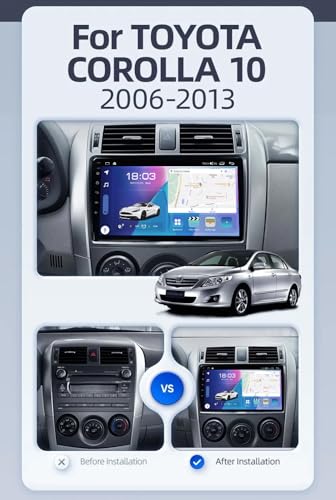 Autoradio Double Din Android 13 compatible Toyota Corolla E140 E150 - 6