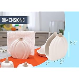 Nat & Jules Pumpkin Shaped Standard Size Ceramic Napkin Holder: Perfect for Your Indoor Home Fall & Thanksgiving Decorations for Table Décor & Centerpieces, Cream Nat Jules Pumpkin Shaped Standard Size Ceramic Napkin Holder Perfect for Your Indoor Home Fall Thanksgiving Decorations for Table Decor Centerpieces Cream