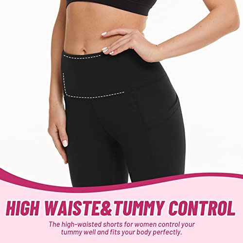 Image of CAMPSNAIL 4 Pack Biker Shorts for Women High Waist - 5 inch /8 inch Tummy Control Soft Athletic Yoga Workout Running Gym Shorts