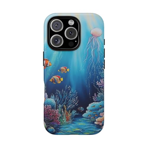 Coque iPhone 16 Pro bleu corail pour style de vie estival