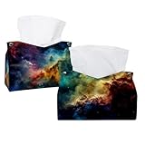 Juego de 2 soportes para pañuelos de nebulosa de estrellas, 19 x 12,7 x 15 cm