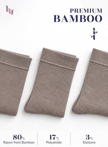 Image of Hugh Ugoli Women's Thin Soft Rayon Derived from Bamboo Crew Socks for Dress, Trouser, Seamless Toe & Non-Binding, 5-8 /9-11
