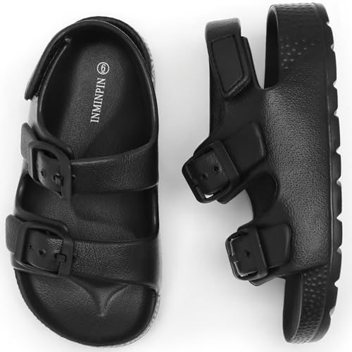 Image of INMINPIN Toddler Boys Girls Buckle Sandals Comfort Open Toe Sandal with Adjustable Back Strap